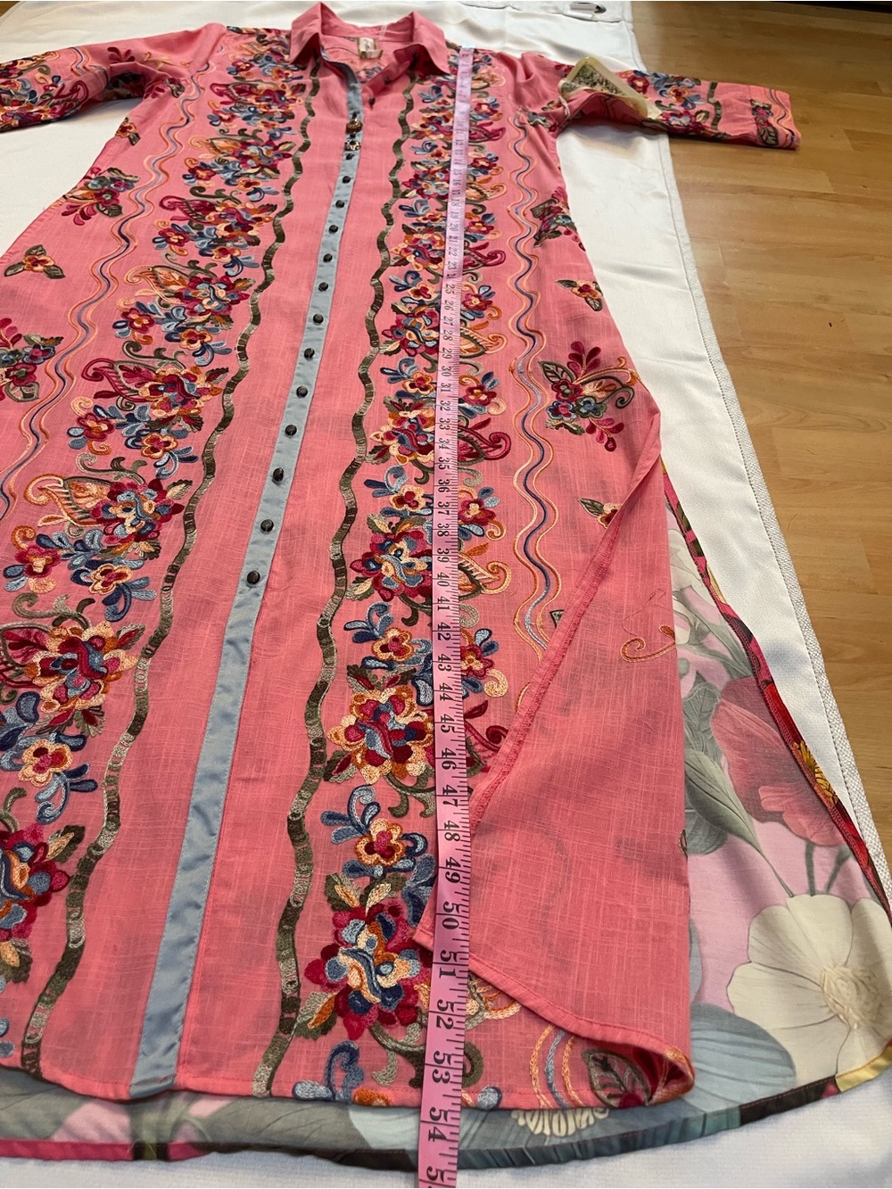 Aratta Beauty Mark Embroidered Maxi Duster/Dress – Rose Toned M – NWT - Picture 16 of 16